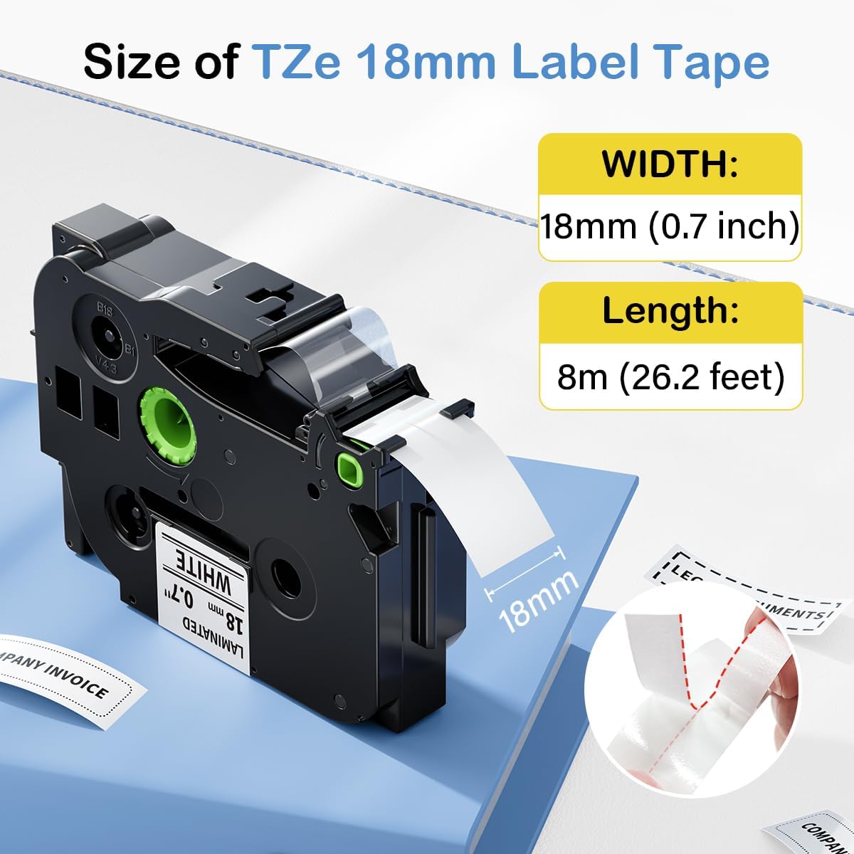 Labelife TZe TZ Tape 18mm 0.7" Laminated Compatible with Brother P Touch Label Tape 3/4 Inch TZe-241 TZe-441 TZe-541 TZe-641 TZe-741 for PTD410 PTD400 PTD610BT PTD600 PTP710BT PT-1880,5 Color