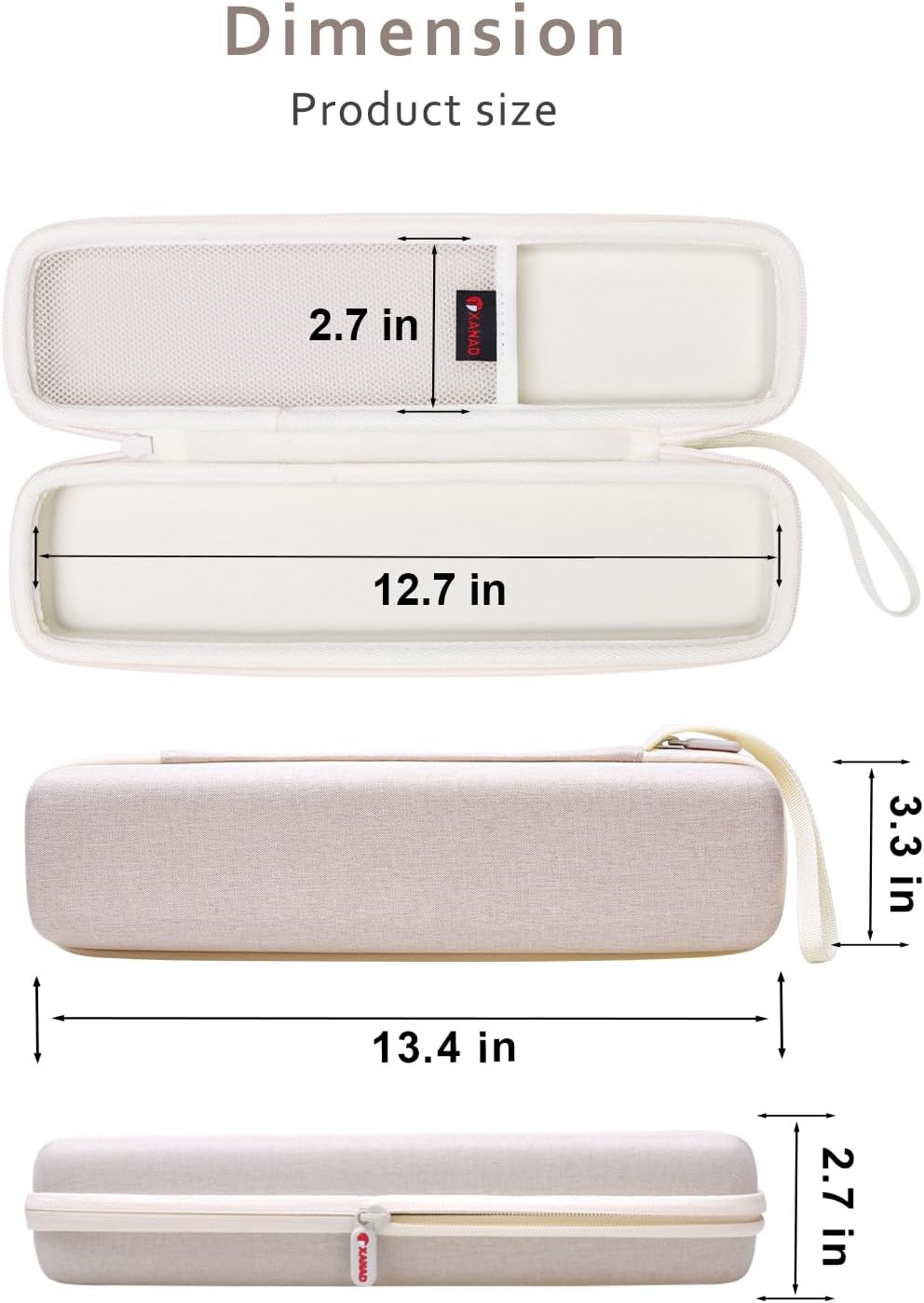 XANAD Hard Case for Brother DS-640 / DS-740D / DS-940DW /DS-720D/Doxie Go SE Duplex Mobile Document Scanner(Cream)