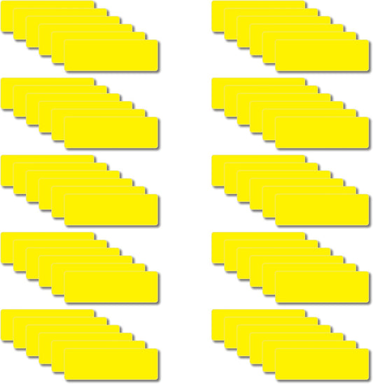 Magnetic Dry Erase Magnets Labels 3x1 inches, Reusable Name Tags, Organizing Schedules in Office/Classroom. Work on Fridge/White Board (Yellow 60Pcs)