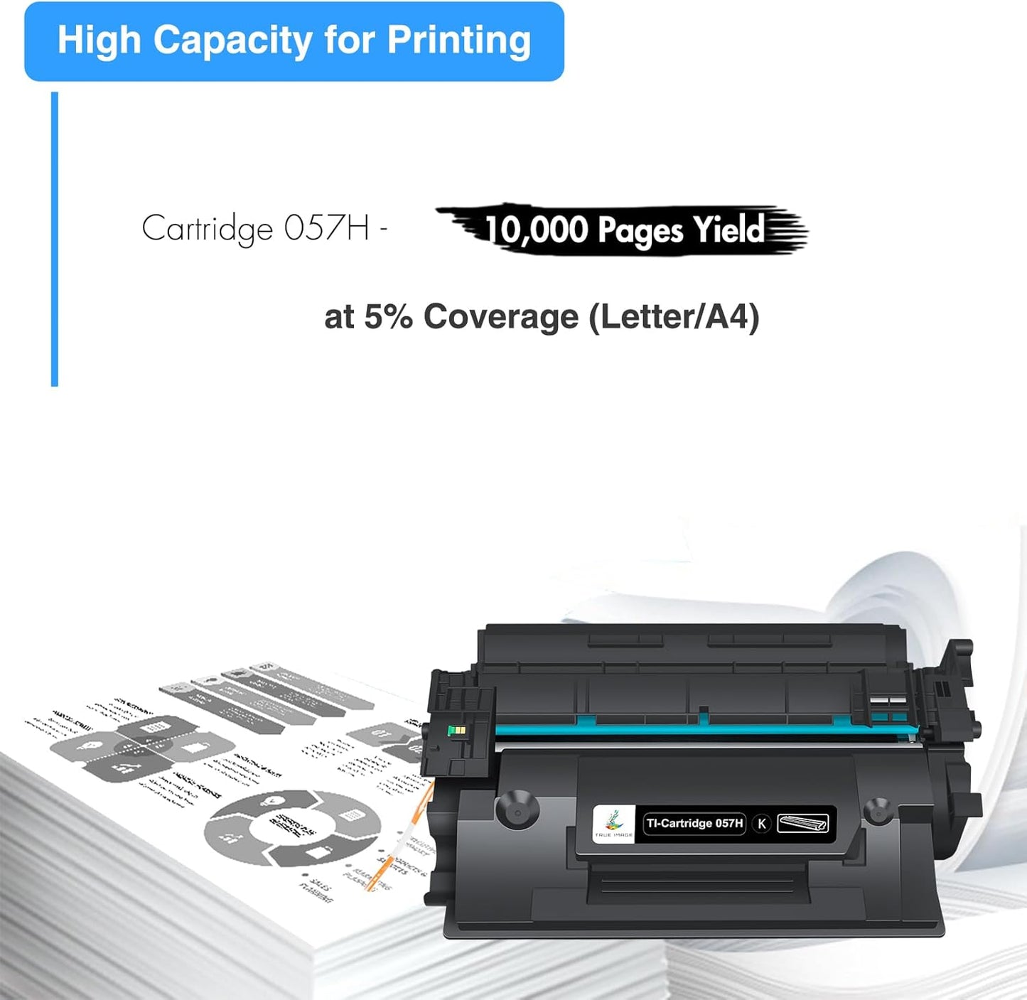 057H Toner Cartridges 4 Pack Compatible Replacement for Canon 057H 057 CRG-057H High Yield Toner for ImageCLASS MF445dw MF455dw LBP226dw MF448dw LBP227dw LBP228dw MF449dw MF445 Laser Printer Ink
