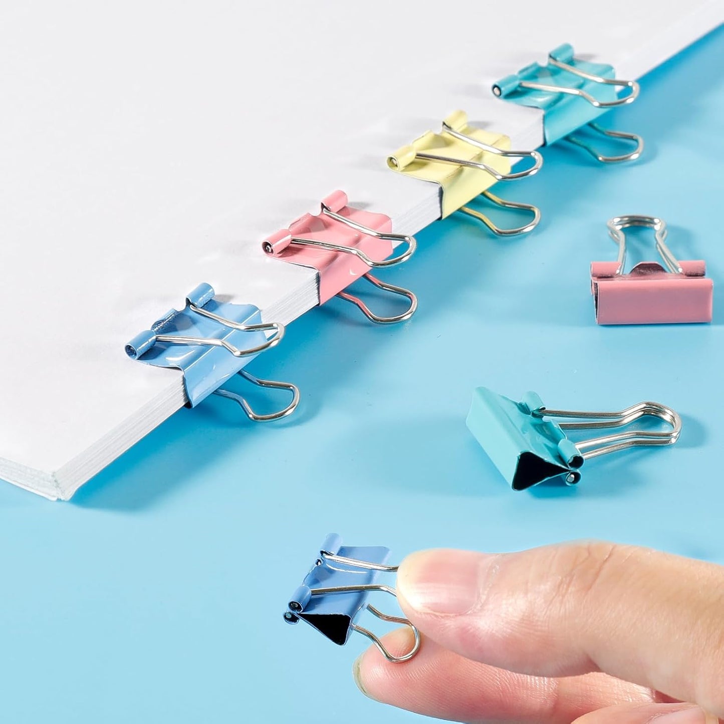 Ufmarine 120 Pcs Mini Binder Clips 15mm, Smal Binder Clips Colored for Office