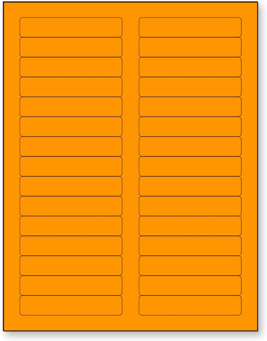 NextDayLabels 8-1/2 x 11 Neon Color High Light Fluorescent Labels for Laser & Inkjet Printer (Orange Fluorescent, 2/3" x 3-7/16" - 30 Per Page | 750 Labels)