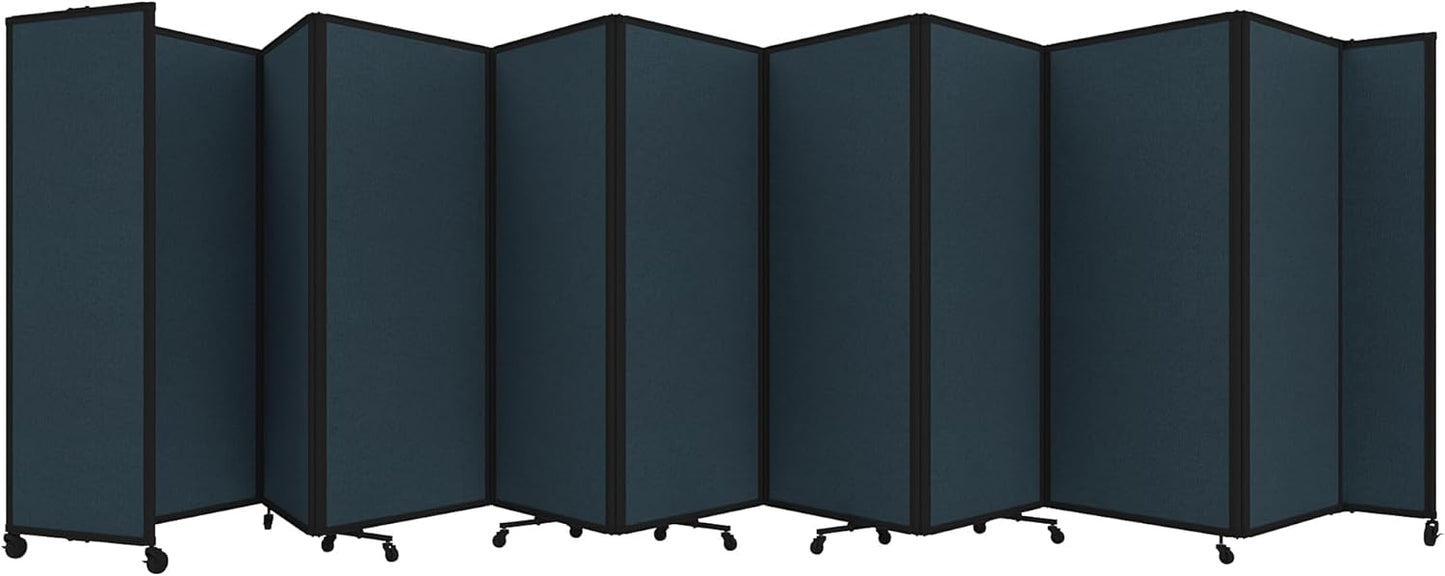 Versare Room Divider 360 Portable Wall Partition | Folding Panels | Large Freestanding Divider | Locking Wheels | Temporary Room Separator