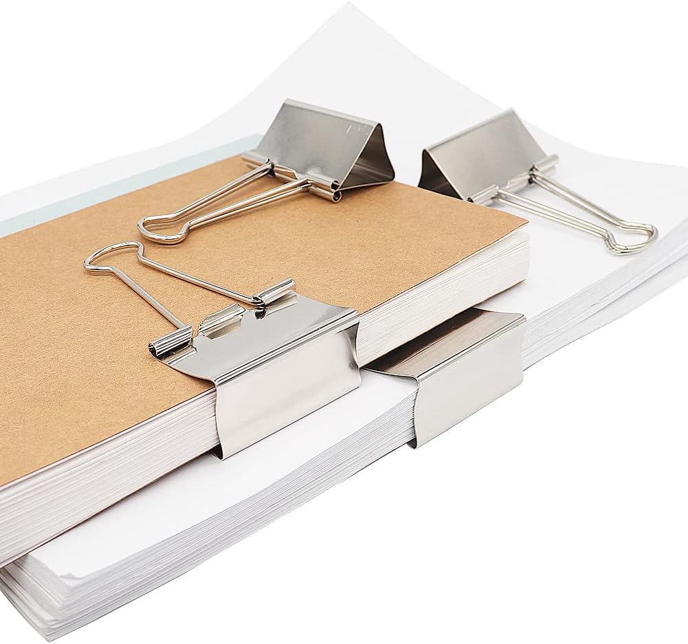 Large Binder Clips 2 Inch (12 Pack), Paper Clamps for Office and School (Silver)