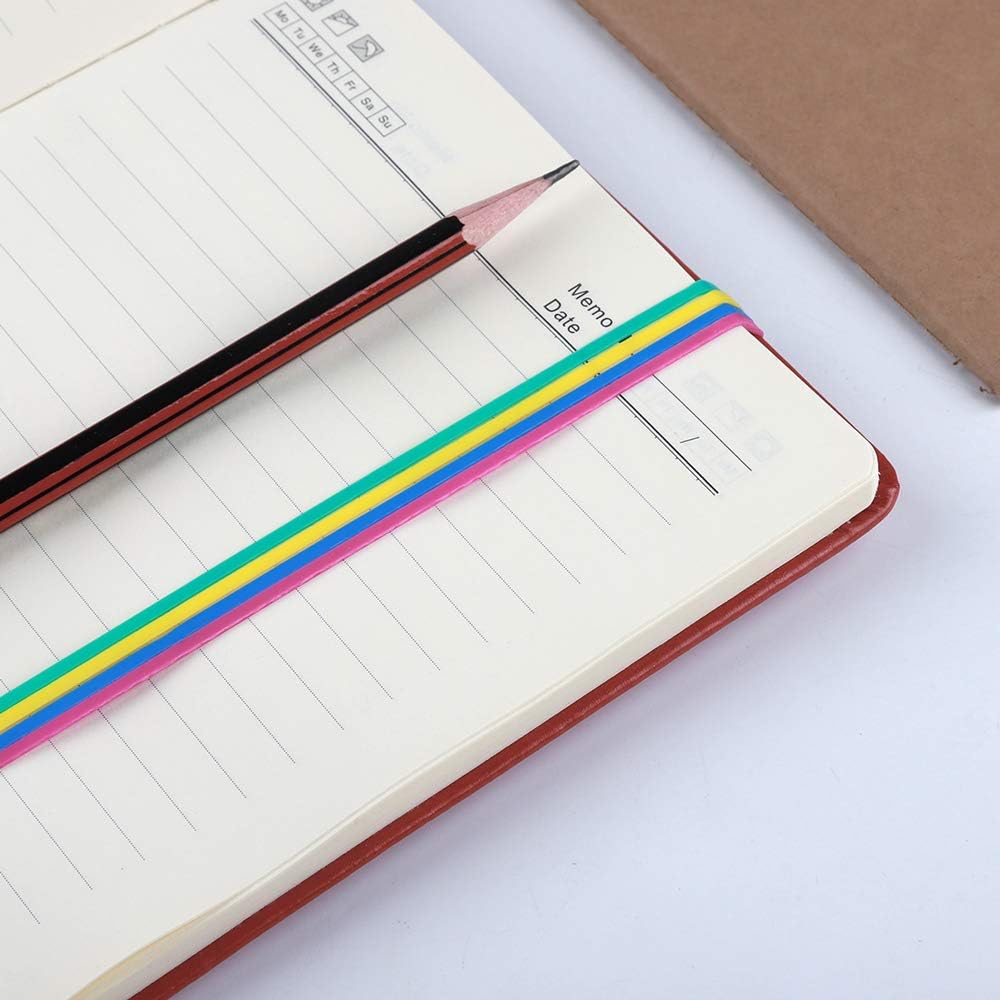 Rubber Bands, Size 33 (3 1/2" x 1/8''), Colorful Non Latex Rubber Band Bulk, Stretchable Rubber Bands Office Supplies, Durable Elastic Bands for Files Folders Bank Paper Bills Money Mail, 50g Bag