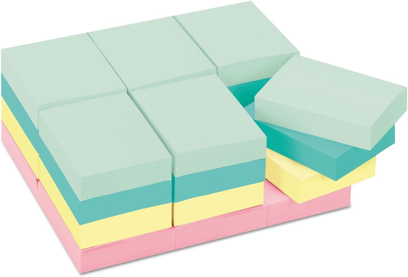 Post-it Notes, 1.5x2 in, 24 Pads, America's #1 Favorite Sticky Notes, Beachside Café Collection, Pastel Colors, Clean Removal, Recyclable
