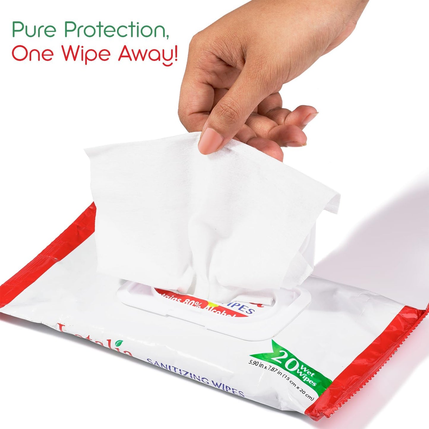 Hand Wipes | 80% Alcohol Hand Sanitizer Wipes for Hands & Face Moisturizing, Gentle, Convenient and Fragrance Free (400 Counts)