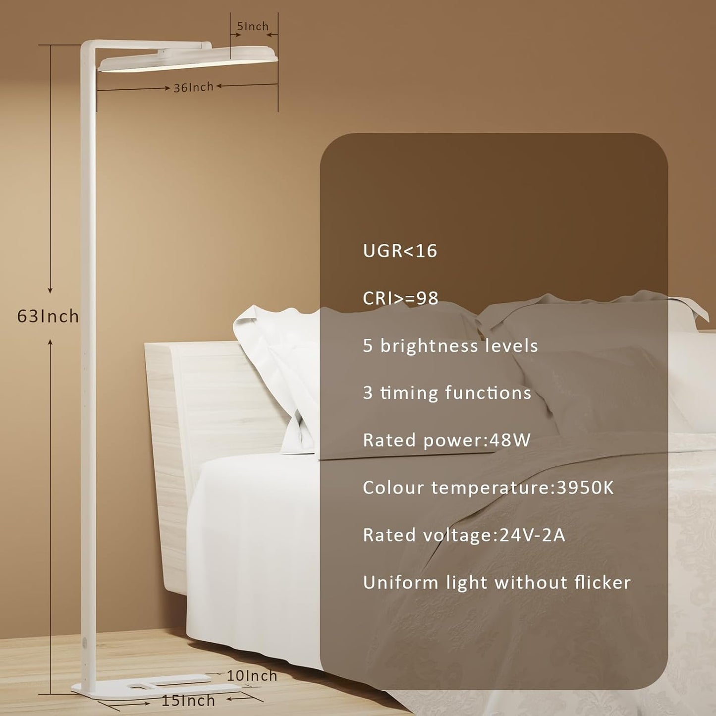 LED Desk Lamp for Home Office, Double Head Desk Lamp,24W Dimmable Desk Light 5 Color 5 Brightness Levels Office Lamp, Adjustable Gooseneck Office Light Eye Protection (White-Large Desk lamp)