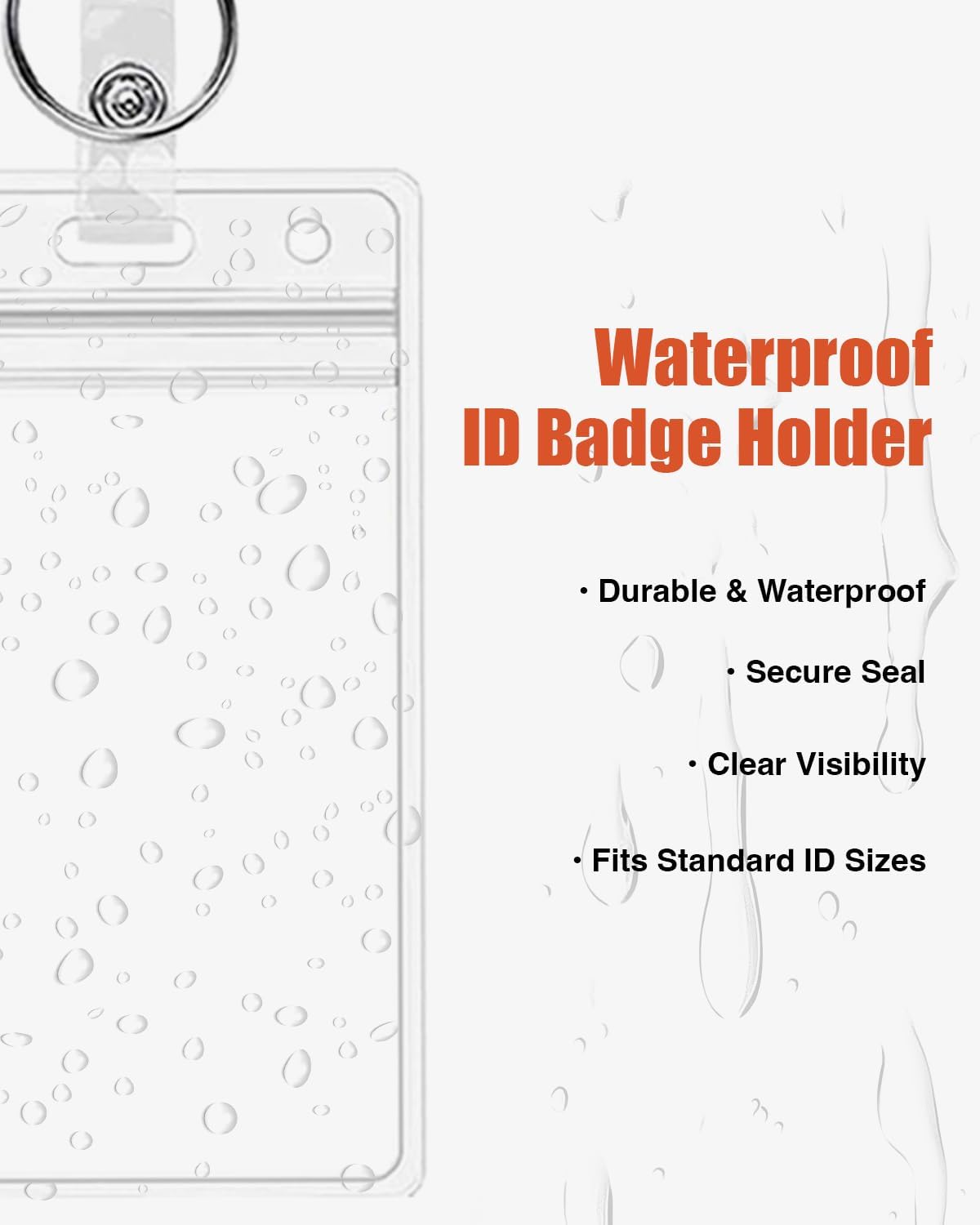 Retractable ID Badge Holder with Clip Badge Reels, Clear ID Card Holder (2 Pack)