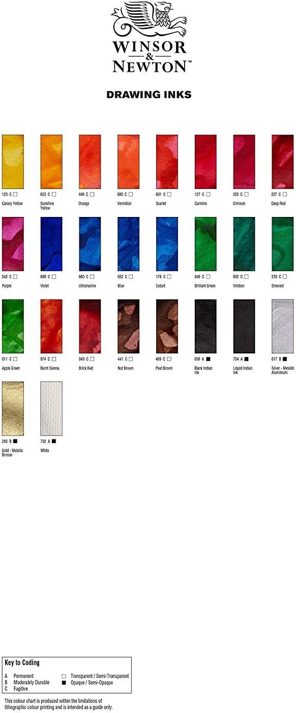 Winsor & Newton Drawing Ink, 30ml Bottle, Liquid Indian