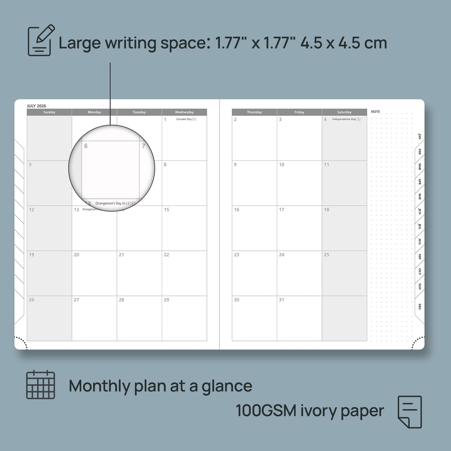 POPRUN 2026 Planner (Large Size 8.5''x 10.5'' Hardcover) - Daily Weekly and Monthly Calendar Agenda 2026 Appointment Book with Hourly Time Slots, Monthly Tabs, 100 GSM - Orange