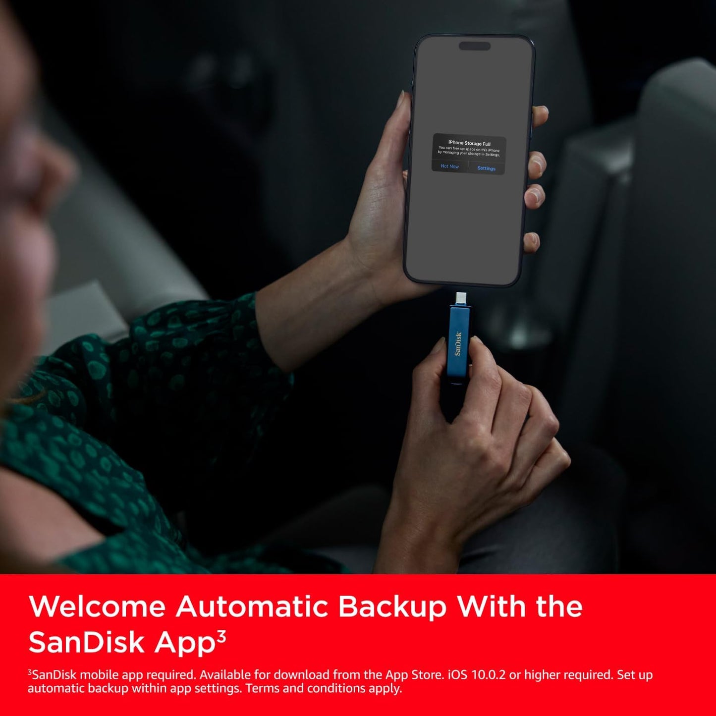 SanDisk 256GB Phone Drive for iPhone - Works with iPhone 15 and Newer (USB-C Connector) and iPhone 14 and Older (Lightning Connector), Metallic Sky - SDIXD0N-256G-GN6NE