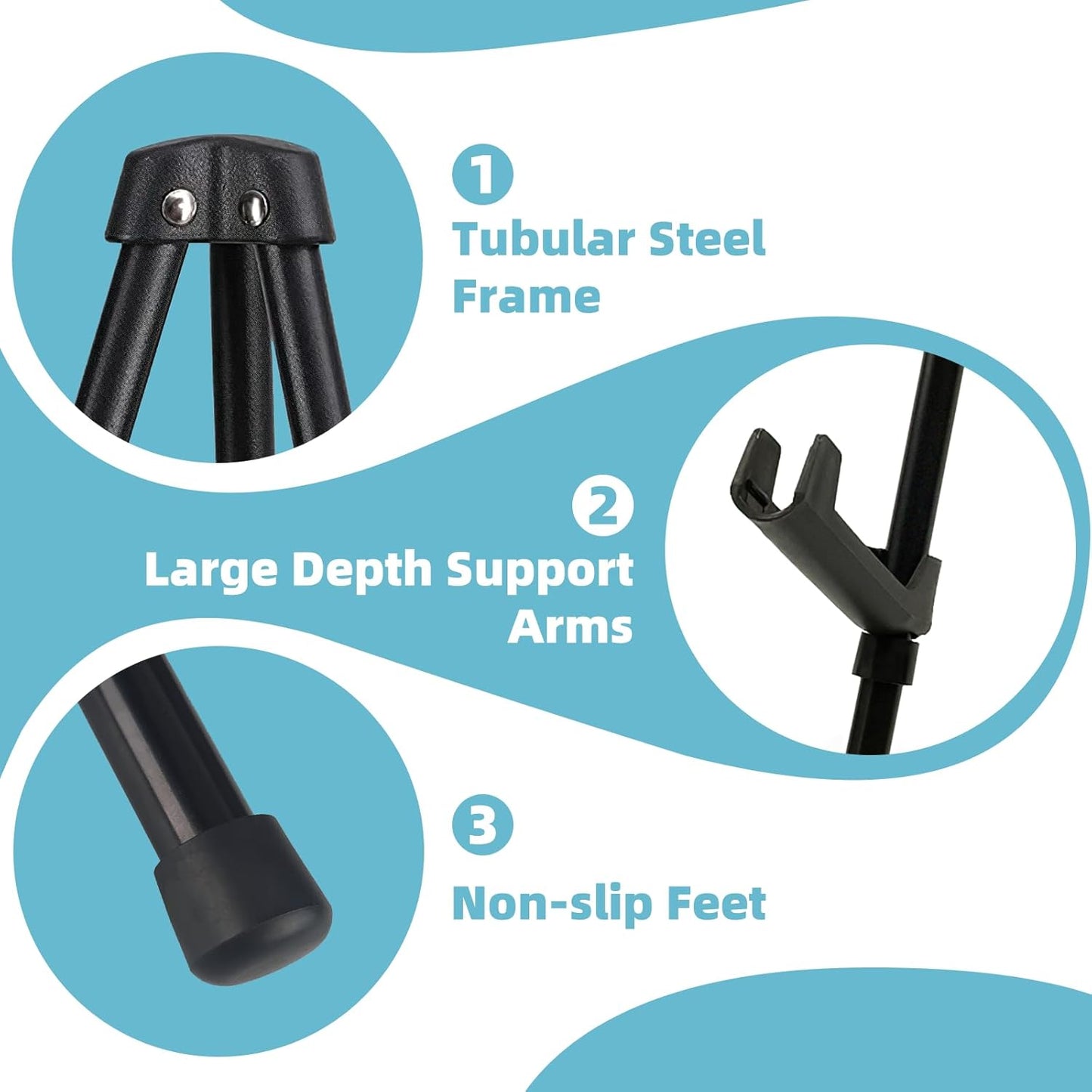 8PCS Black Easel Stand for Wedding Sign Stand, 66 Inch Portable Picture Stands for Display, Tripod Artist Easel for Painting, Floor Wedding Welcome Sign Stand, Metal Easel with Portable Bags