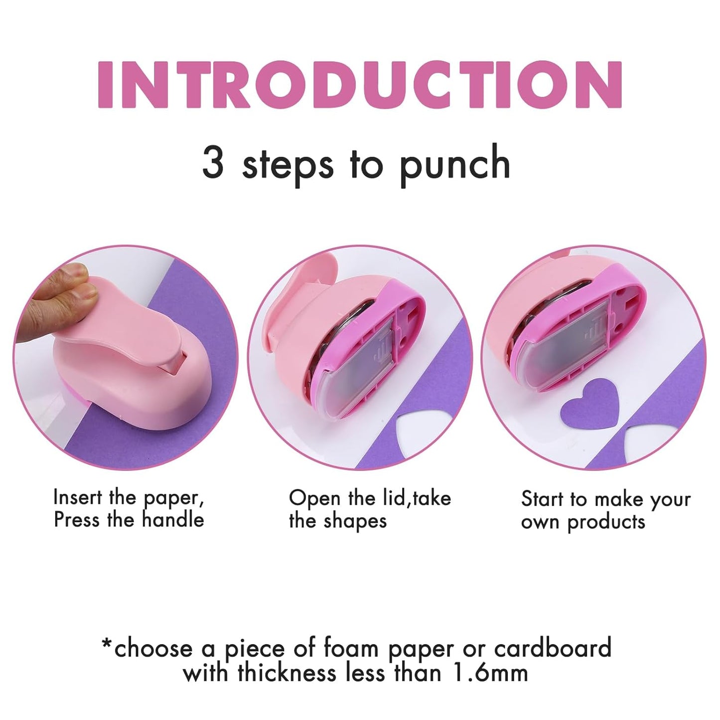 LOONENG 1.5 Inch Heart Paper Punch - High Precision Design for Romantic Heart Patterns - Ideal for Scrapbooking, Card Making, DIY Photo Albums, Gift Tags, Homemade Confetti