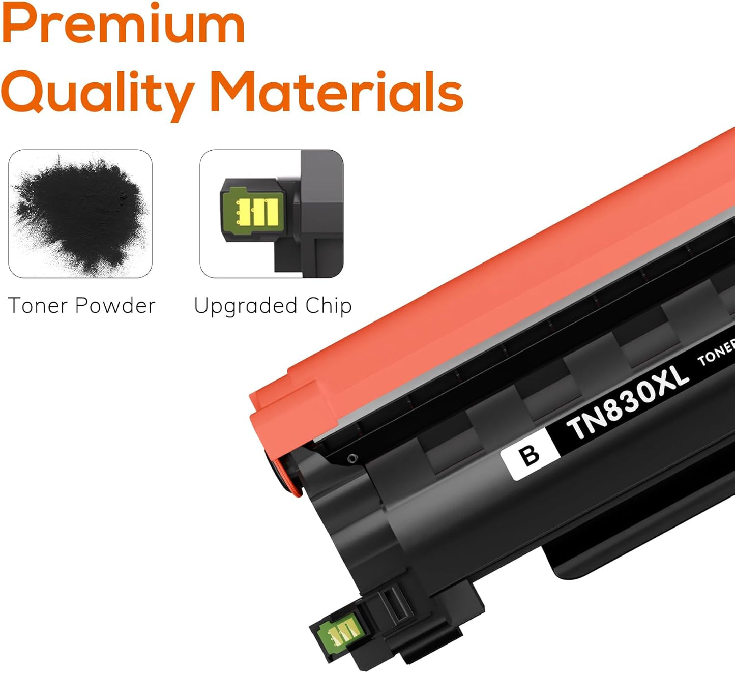 Compatible TN830XL TN830 Toner Replacement for Brother TN830XL TN830/XL/V Toner Work with HL-L2460DW HL-L2405W HL-L2400D HL-L2480DW MFC-L2820DW XL MFC-L2900DW DCP-L2640DW Printer (4 Black)