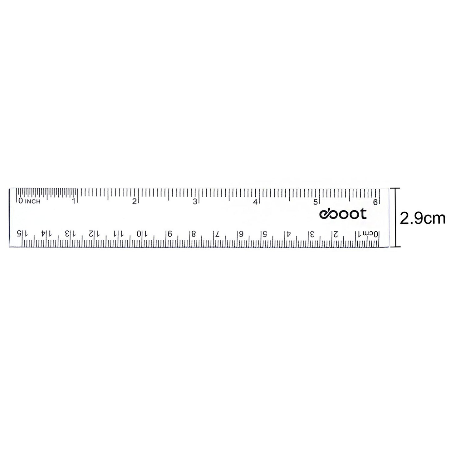 2 Pack Plastic Ruler Straight Ruler Plastic Measuring Tool for Student School Office (Clear, 6 Inch)