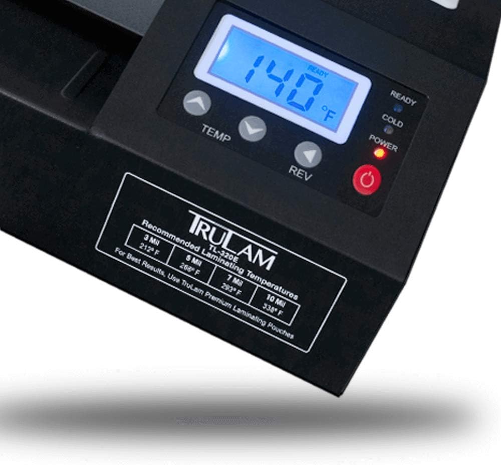 TruLam 12.5" Pouch Laminator with Variable Temperature and Speed | Compatible with 3 Mil - 10 Mil Thermal and Cold Pouches | Laminates Documents & Photos | Low to Medium Volume Use | 1-Year Warranty