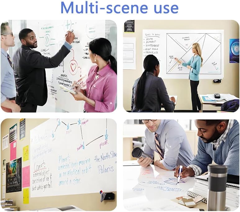 Magnetic Whiteboard Contact Paper, 12" x 18" Stick on Magnetic Dry Erase White Board Sticker on Wall, Easy to Write for Drawing, School, Office, Kitchen Fridge