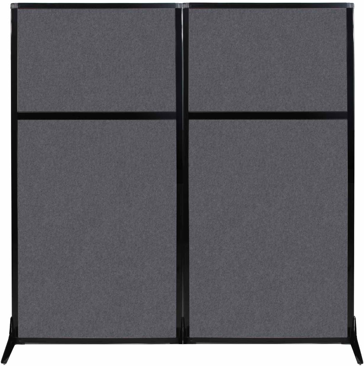 Versare Office Workstation Screen | Portable Wall Divider | Modern Cubicle | Freestanding Privacy Screen | Flexible Work Space | 2 Panels | 66" Wide x 70" Tall Dark Gray SoundSorb Panels
