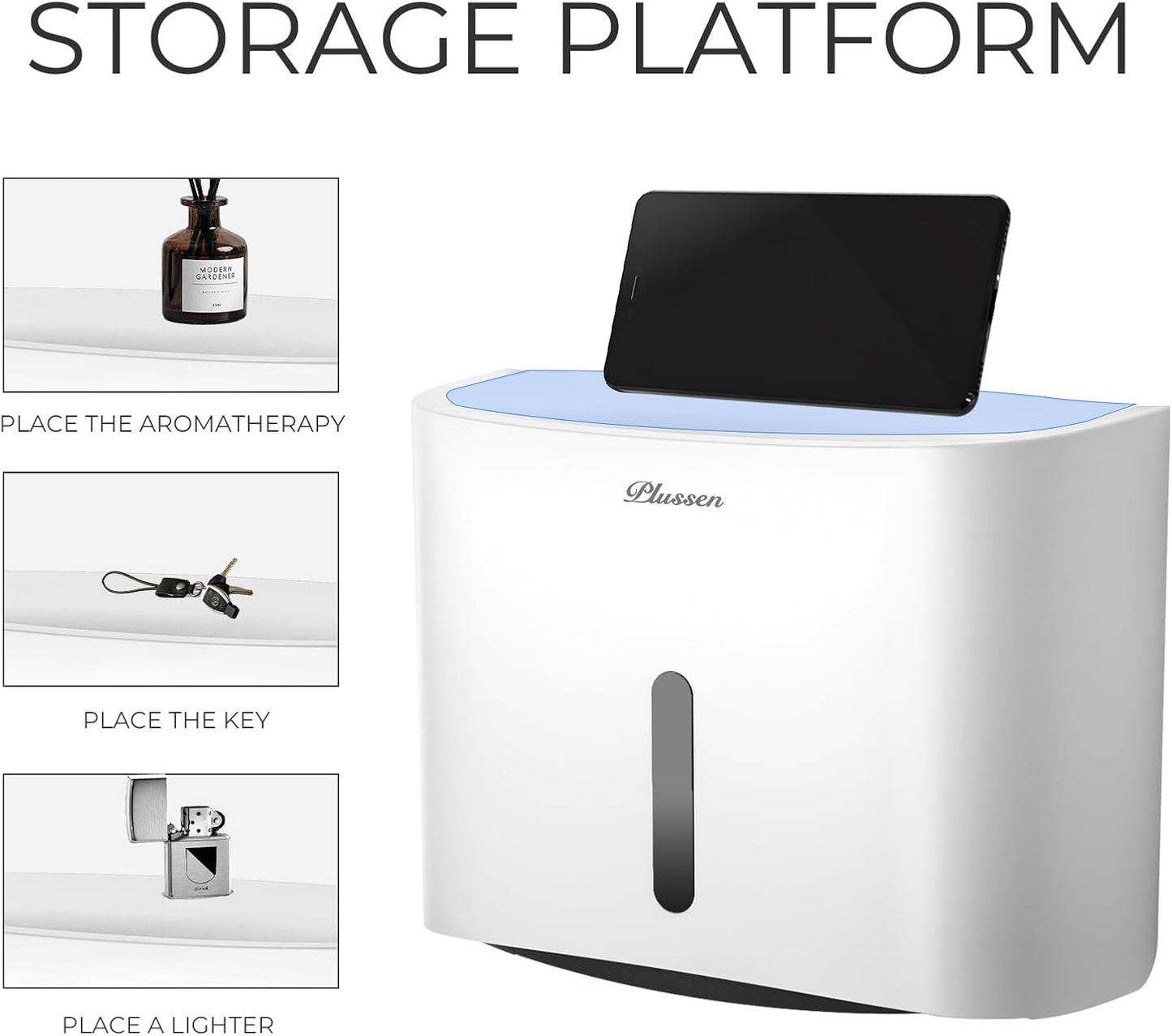 Paper Towel Dispenser Wall Mount, Adhesive No Drilling Multifold Trifold Cfold Commercial Hand Towel Dispenser,White-PN6015