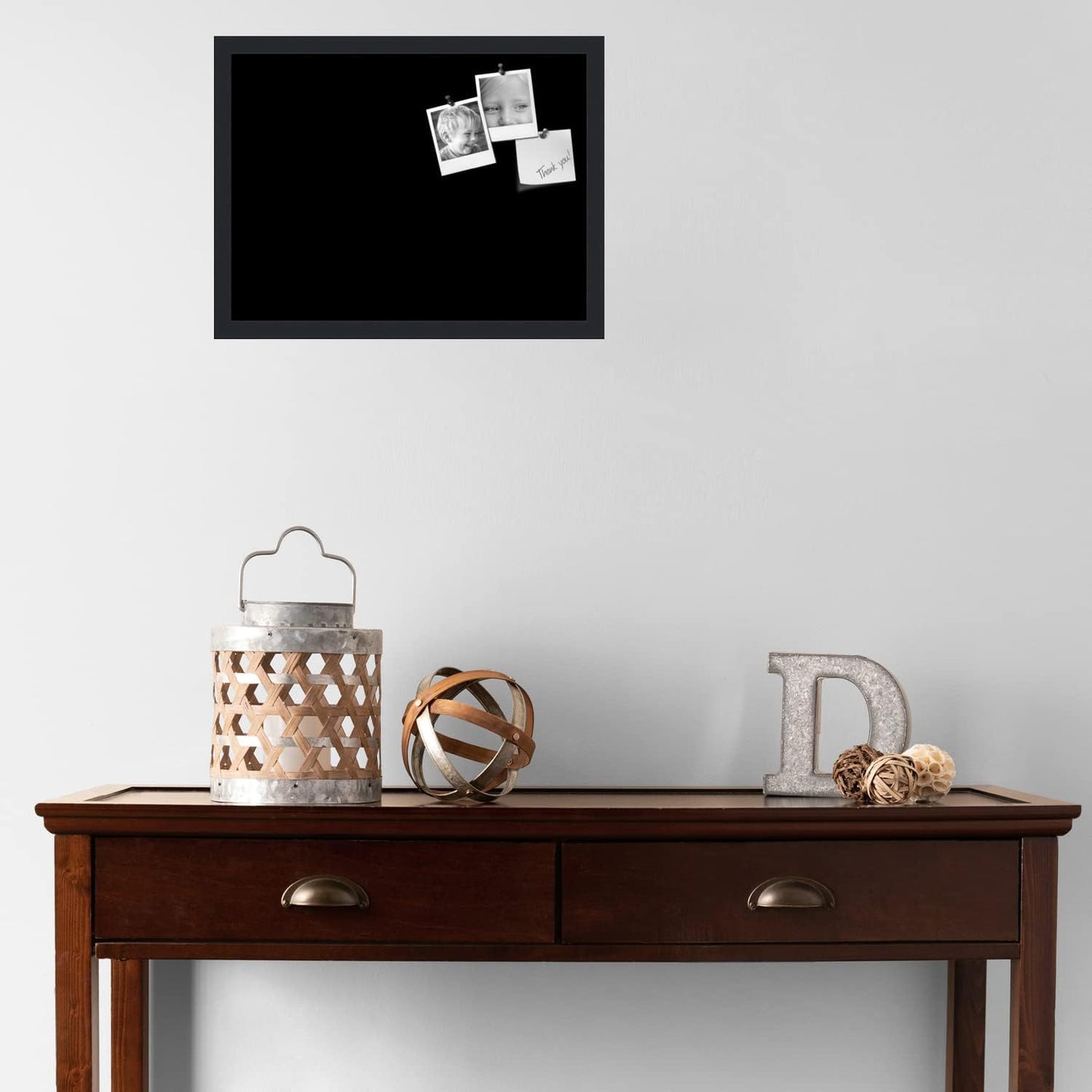 PinPix 20x15 Inch Cork Bulletin Board. This Decorative Framed Pin Board Comes with Solid Black Design and a Satin Black Frame. Ideal for Home Office Decor or Message Board (PinPix-622)
