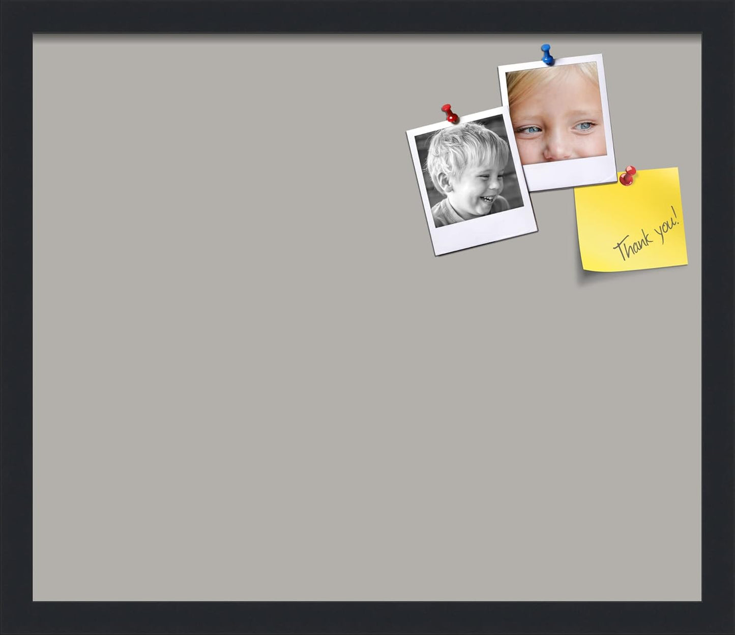 PinPix 20x17 Inch Cork Bulletin Board. This Decorative Framed Pin Board Comes with Dark Stone Design and a Satin Black Frame. Ideal for Home Office Decor or Message Board (PinPix-1808)