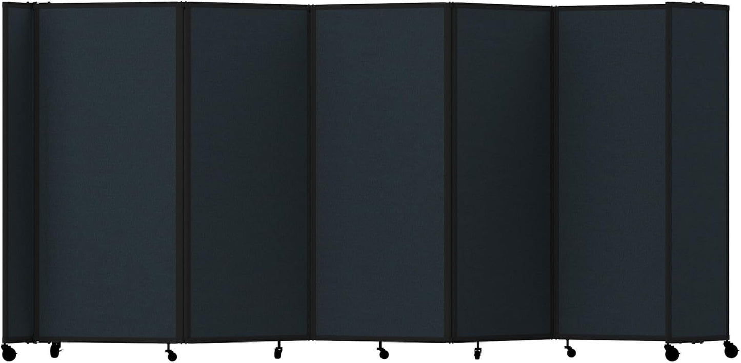 Versare Room Divider 360 Portable Wall Partition | Folding Panels | Large Freestanding Divider | Locking Wheels | Temporary Room Separator