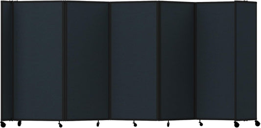 Versare Room Divider 360 Portable Wall Partition | Folding Panels | Large Freestanding Divider | Locking Wheels | Temporary Room Separator