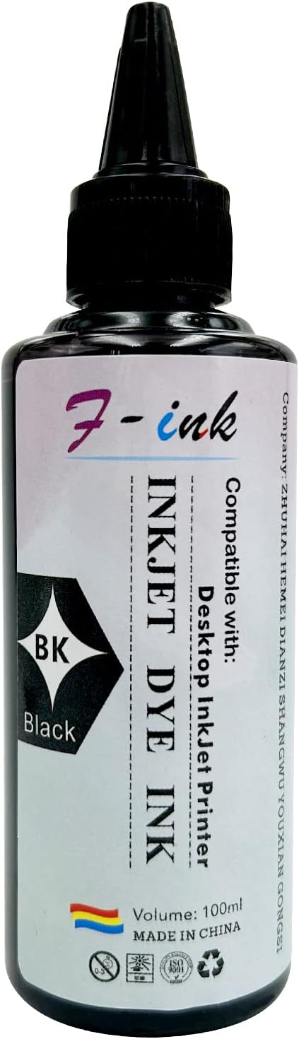 F-INK 5 Bottles Ink and Ink Refill Kits Compatible with Hp Inkjet Ink Cartridges 68 68XL 67XL 662XL 664XL 60XL 61XL 62XL 63XL 64XL 65XL 92XL 94XL 901XL- with Ink Refill Tools