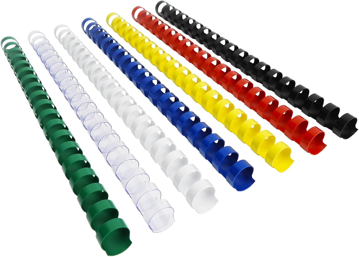 Rayson CR196M-100 Plastic Binding Combs 1/4in. 19-Ring, 20-Sheet Capacity, Colorful Comb Binding Spines, Max. Binding Letter Size Paper, Box of 100