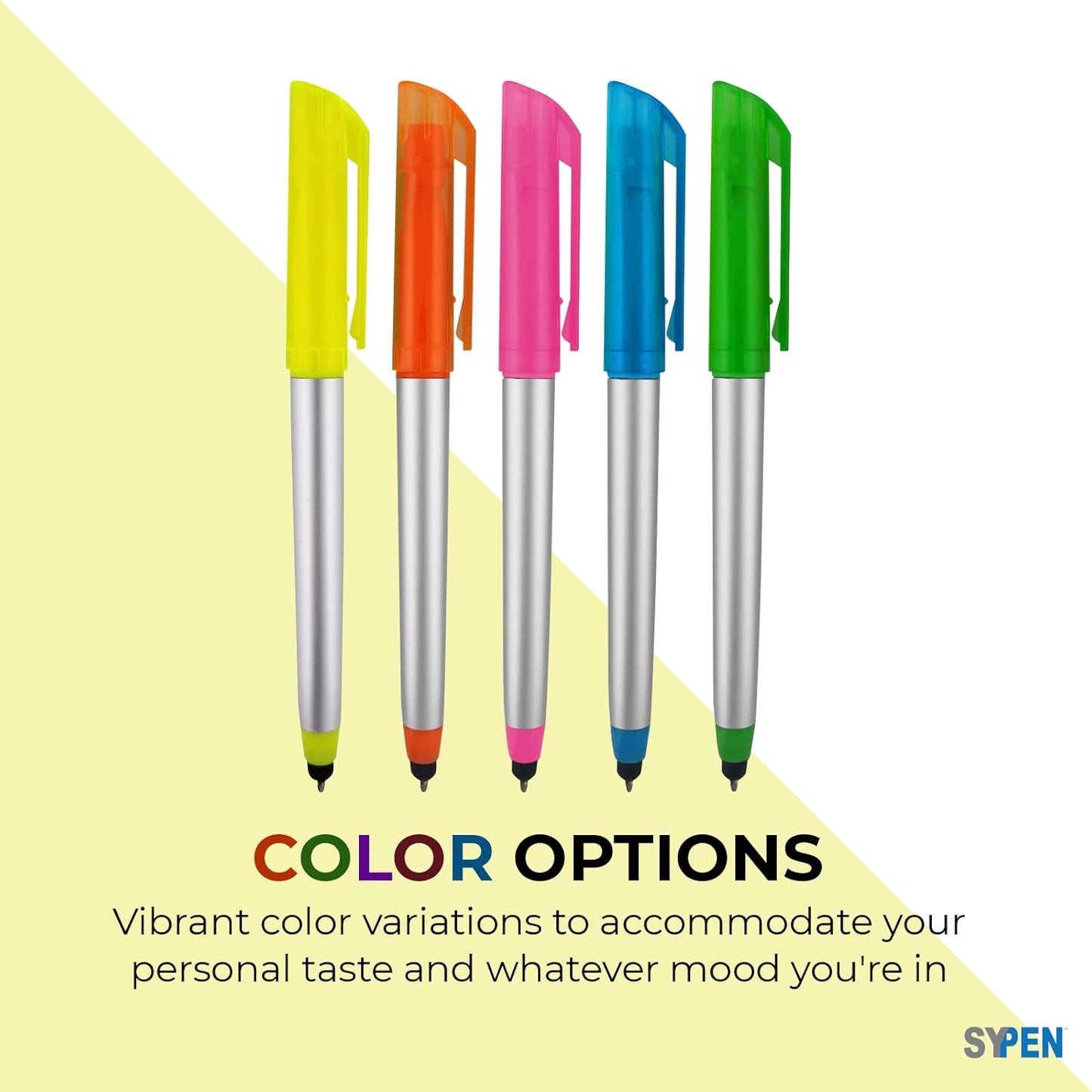 Personalized Pens with Highlighter and Stylus -250 Pack Bulk-Free Imprint - 3 In Highlighter, Ballpoint Pen, and Stylus Combo- add Custom Business Name, Logo or Gift Message- Blue