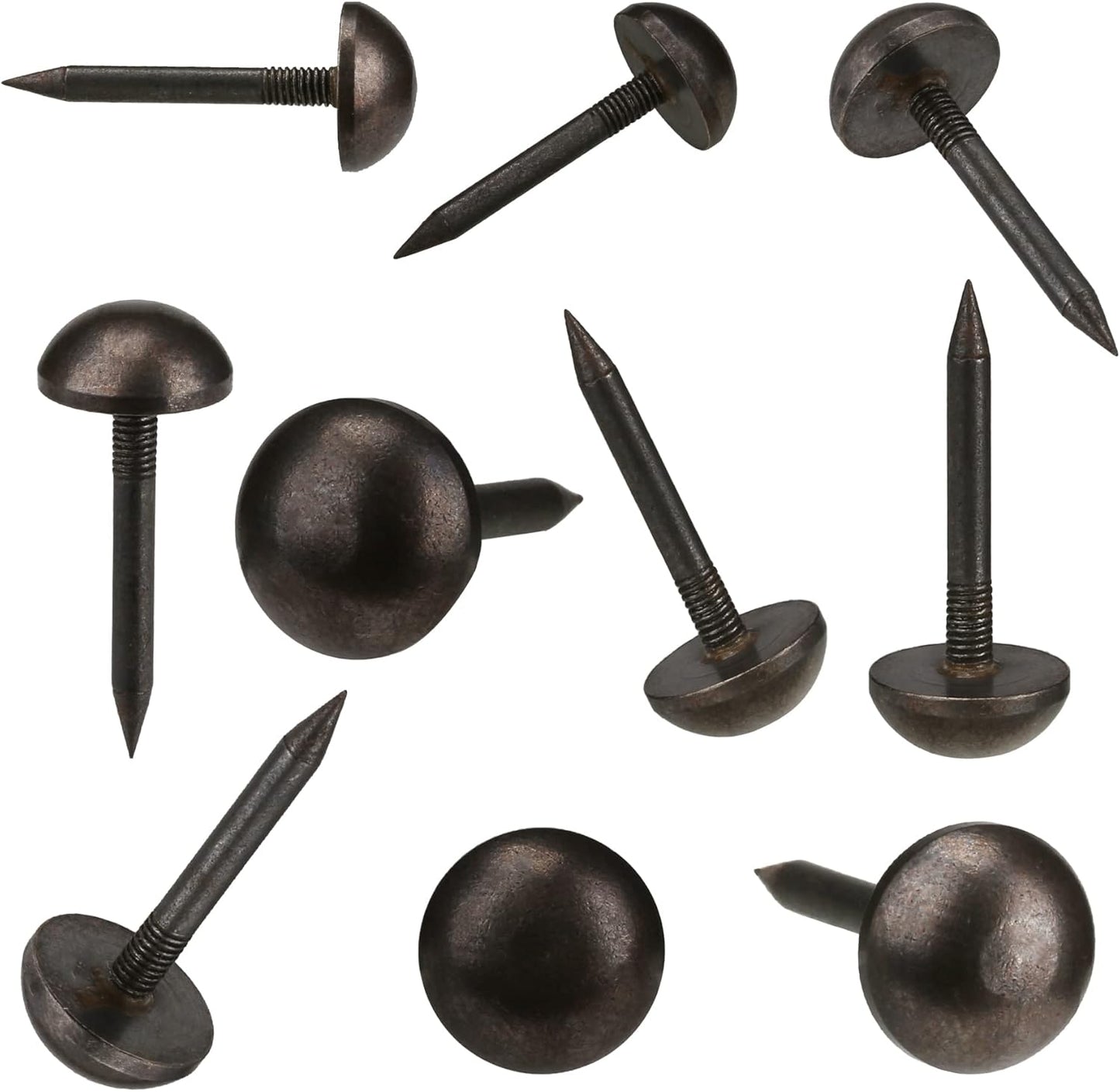 Retro Solid Pure Brass Tacks as Antique Upholstery Nails for Furniture, Decorative Push Pins for Wood,Carpet Tacks,Hardware Tacks,Cap Nails,Thumb Tacks，Brass Fasteners(1/2",12mm Black Color,20 Pcs)
