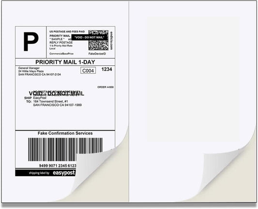 BESTEASY 16000 Half Sheet Self Adhesive Shipping Labels, Laser/Ink Jet White Blank Shipping Labels 8.5" x 5.5" Address Labels (8000 Sheets Total 16000 Labels)