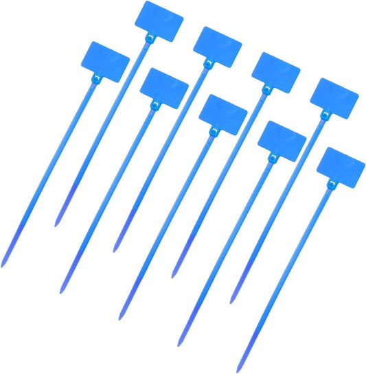 uxcell 100 Pcs Cable Label Marker Tags, Nylon Cable Zip Tie Tags 4.3 Inch Writable Self-Locking Wire Labels Zip Ties for Organization Marking, Blue
