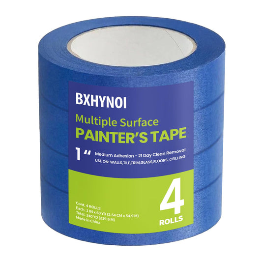 Painters Tape,1 in.W X 60 yd,4 Rolls (240yds),Blue Masking Tape for Walls,Paint