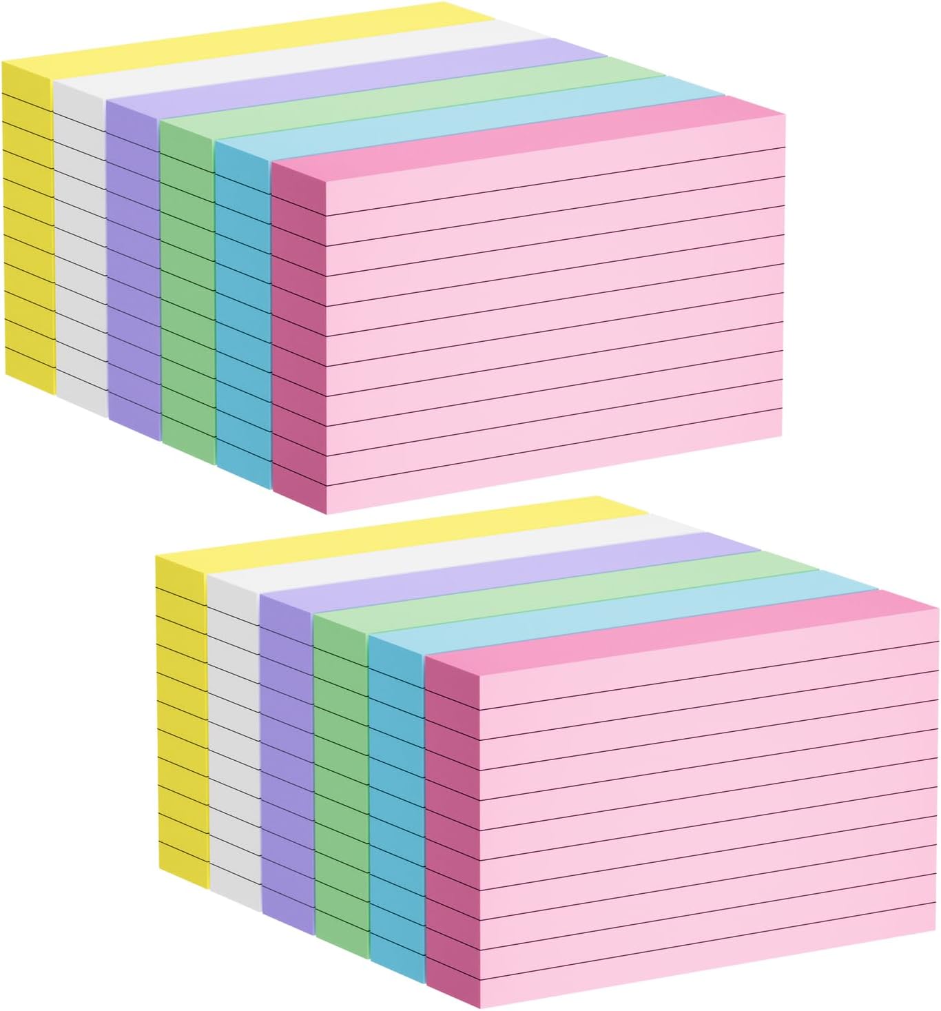 600 Count Colored Index Cards 3x5 in Ruled Flash Cards for Studying, 12 Pack of 50, Multilcolor Notecards Lined Flash Cards Bulk, Neon Flashcards Note Cards, 3x5 Index Cards for School, Home, Office