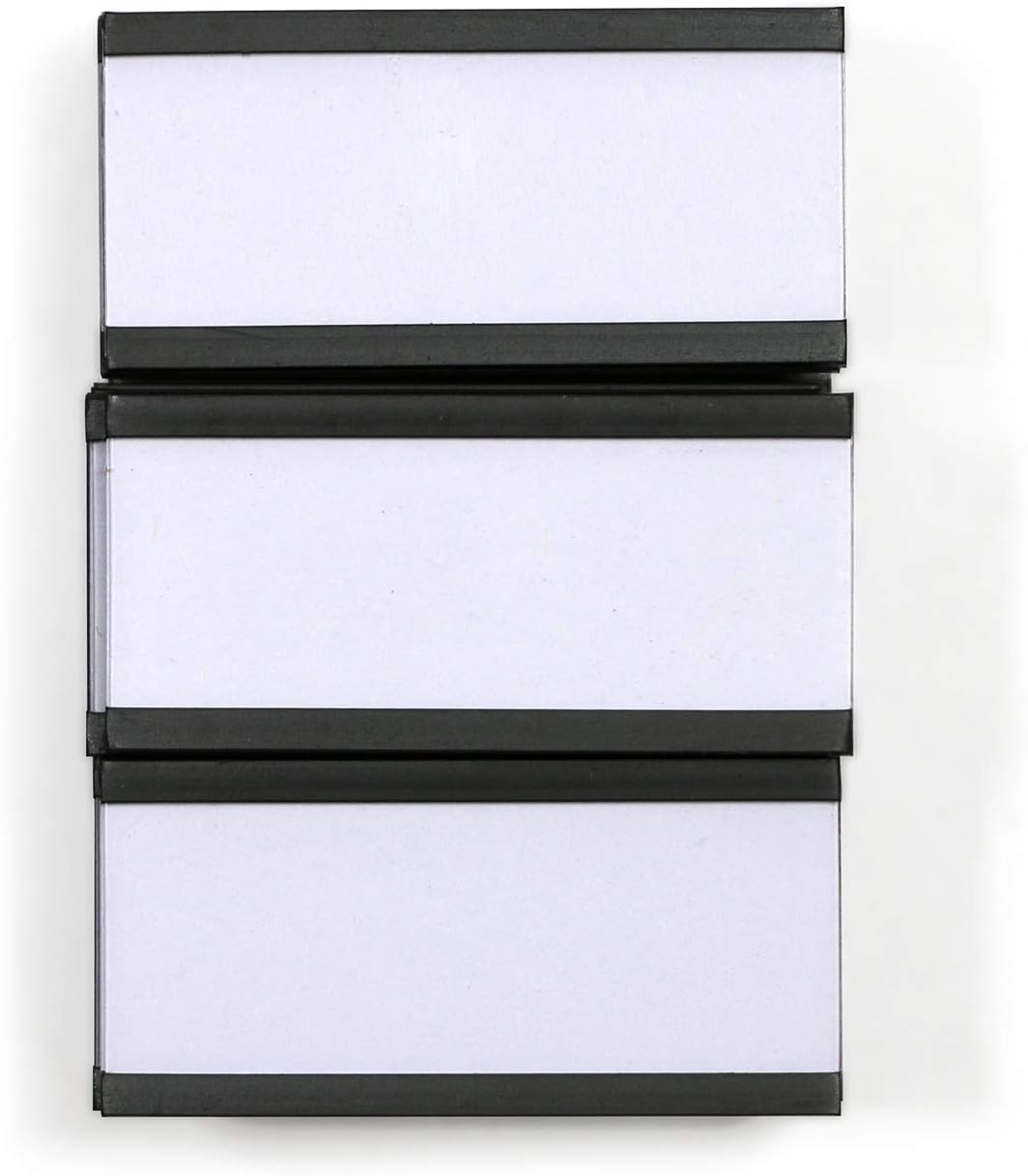 SmartSign Magnetic 'C' Channel Card Holders for Metal Racks and Shelves | 1" x 2" Pack of 25