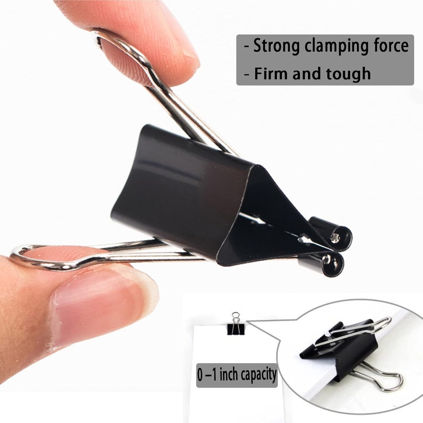 Large Binder Clips 2 Inch (60 Pack), Extra Large Binder Clips Big Paper Clamps for Office and Home Supplies, Black