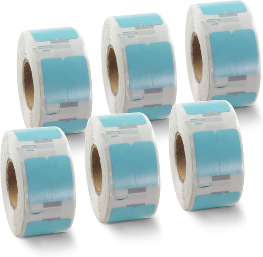 BETCKEY Colored Labels Compatible with Dymo 30333 (1/2" x 1") Extra Small Labels (2-up), Compatible for Dymo LabelWriter Thermal 450, 4XL & Zebra Desktop Printers [6 Rolls, Light Blue]