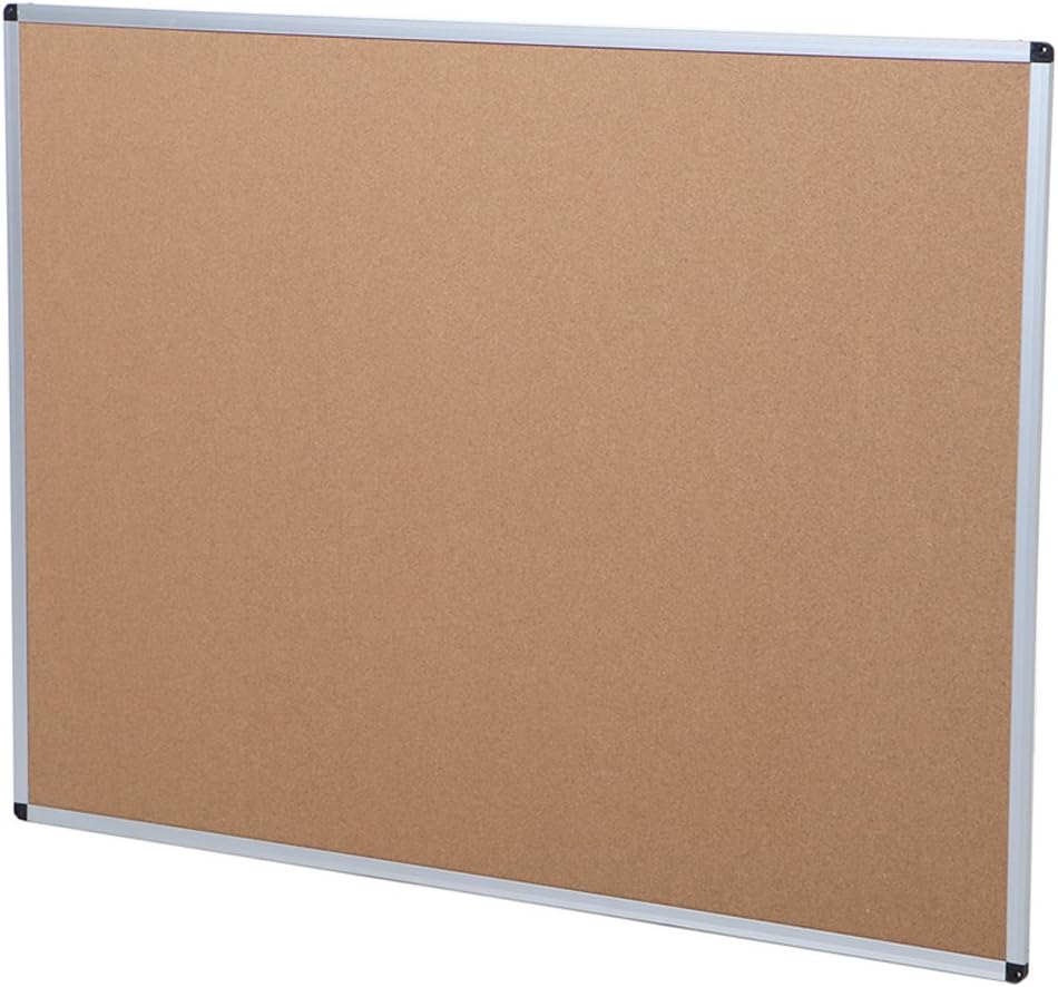 VIZ-PRO Large Cork Bulletin Board, 60 X 48 Inches, Wall-Mounted Corkboard with Silver Aluminium Frame for School, Office, and Home 5' X 4'