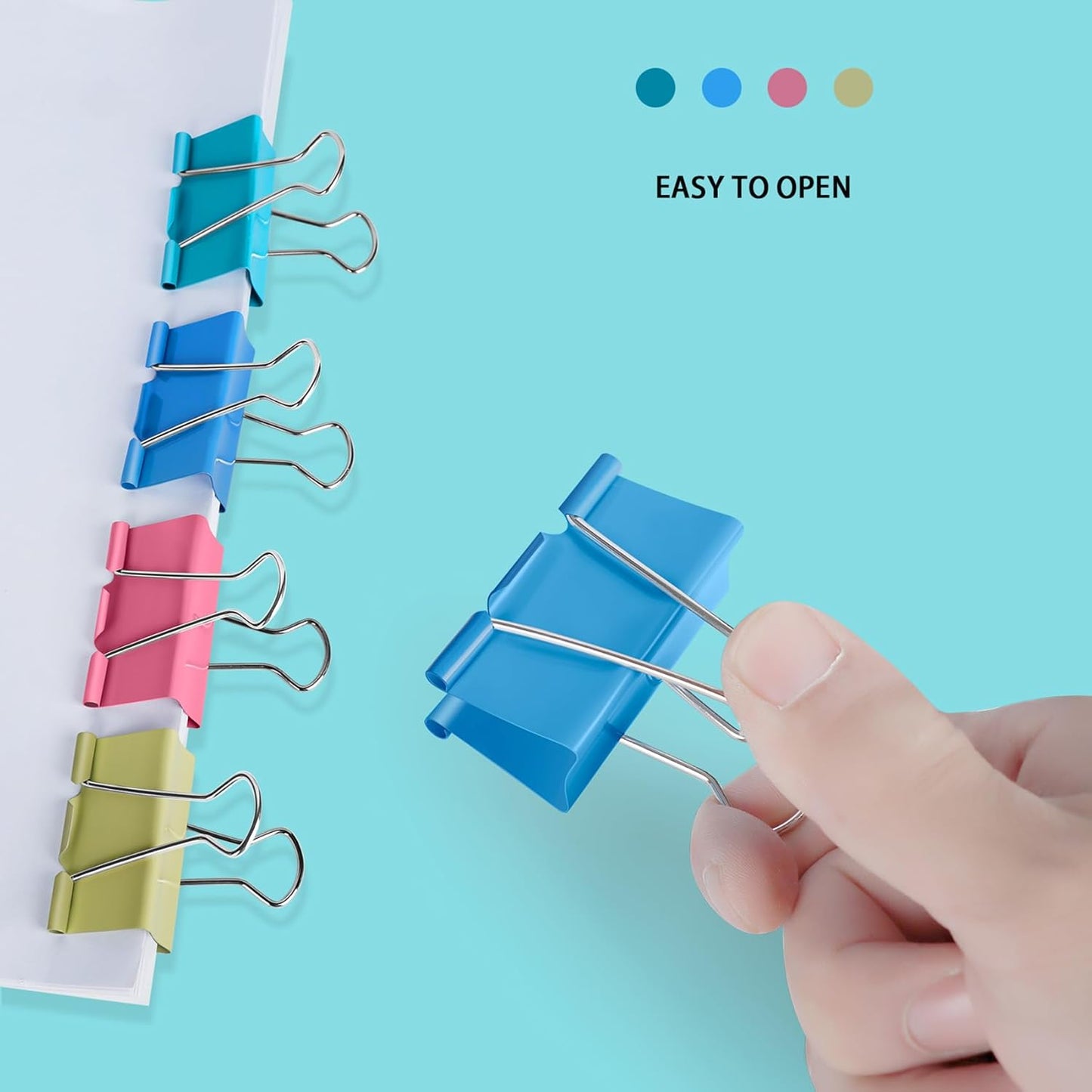 18 Pcs Extra Large Binder Clips 2 inch Length, Colorful Big Paper Clips for Office