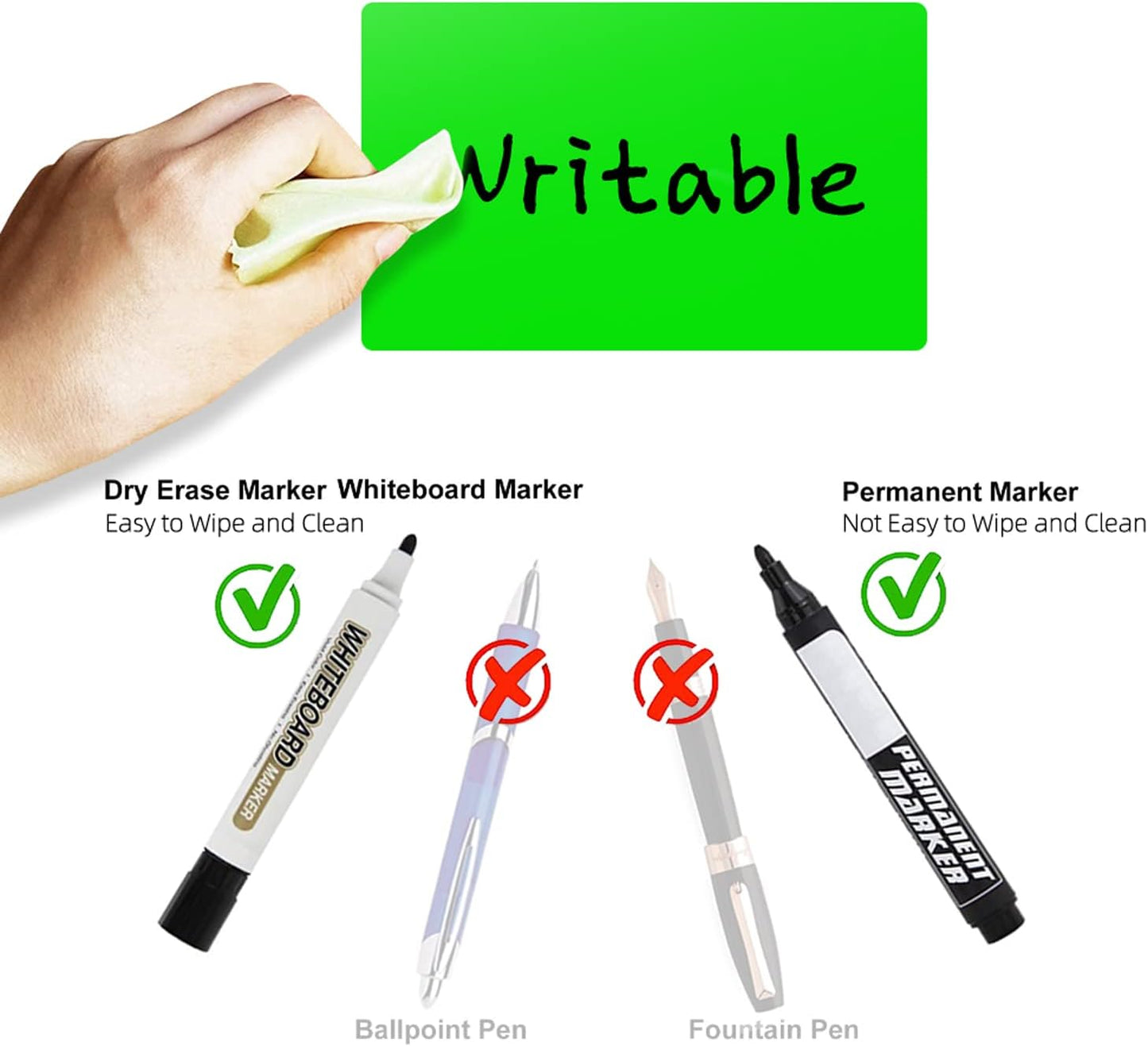 Rectangle Labels Sticker 3×5 Inch Vinyl Floor Stickers Color Coding Name Tags Roll Removable 200 PCS, Green