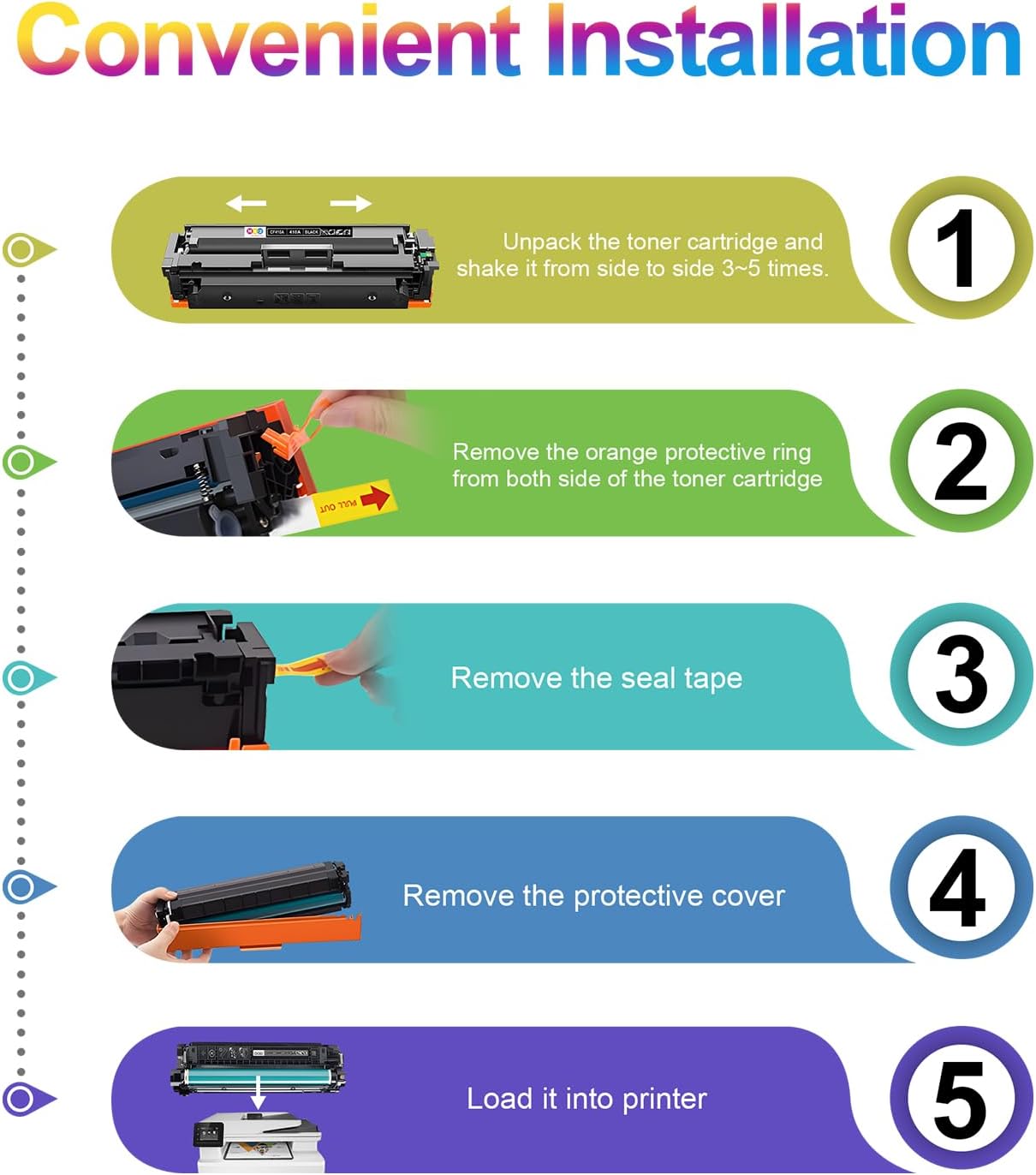 410A Black Toner Cartridges Compatible with HP 410A CF410A Toner Cartridge for M477fnw M477fdw M477fdn M452dn M452nw M452dw Printer(2 Pack, Black)