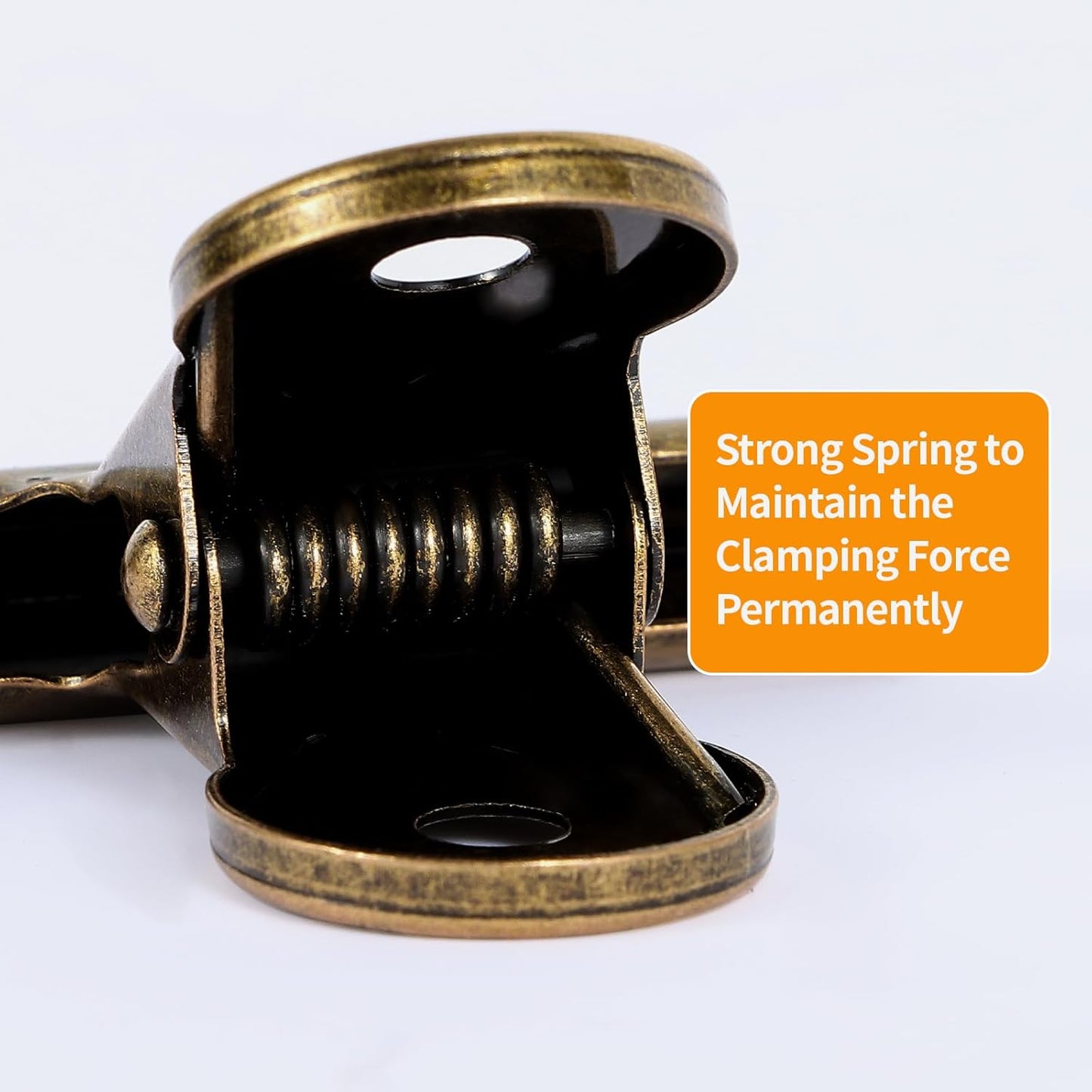 SIAMESE Bulldog Clips, 8 Pcs Binder Clips for Office & Kitchen, Multi-Purpose Binder and Food Bag Clamps for Sealing, Storage, Hanging (Bronze)