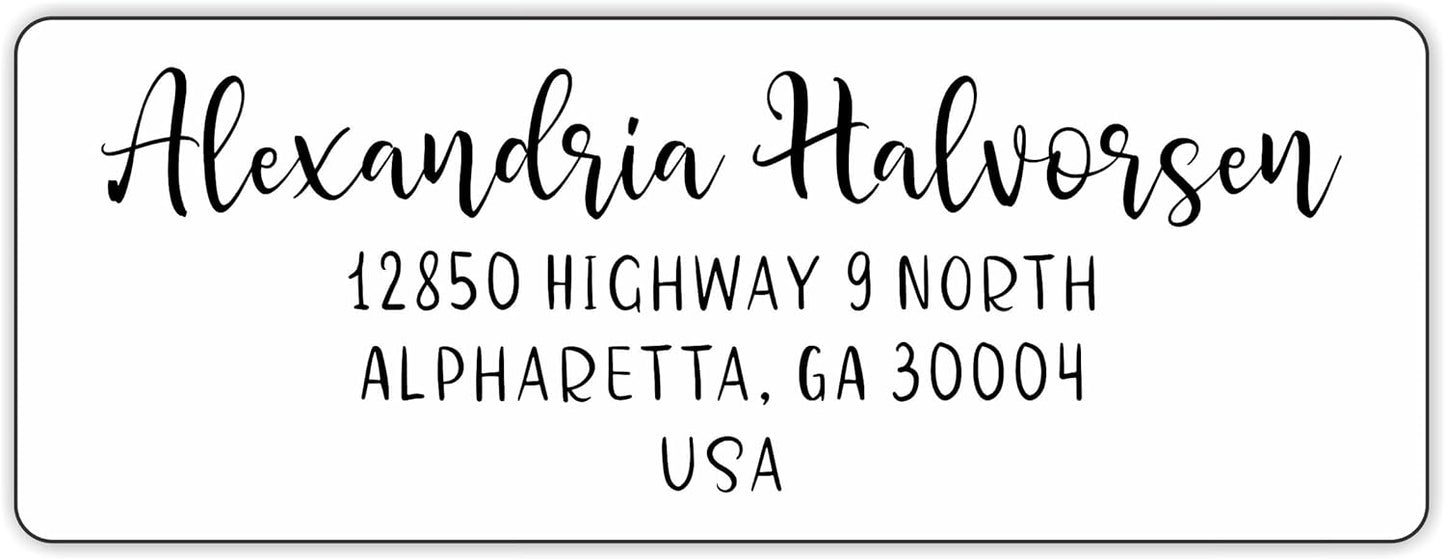 White Address Labels - Personalized Return Address Labels, Custom Printed Mailing and Shipping Labels for Envelopes, Packages, Business, Home Use (Joyful Script)