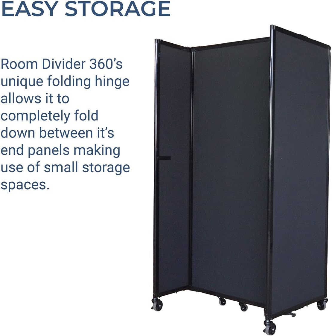 Versare Room Divider 360 Portable Wall Partition | Folding Panels | Large Freestanding Divider | Locking Wheels | Temporary Room Separator | 14' x 7'6'', Warm Pebble