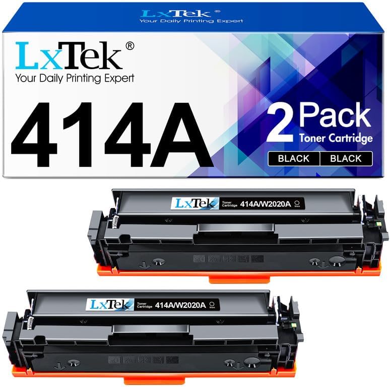 414A Black Toner Cartridges W2020A (with Chip) Replacement for HP 414A 414X Toner Cartridge Compatible with HP Color Pro Laserjet MFP M479fdw M479fdn M454dw M454dn Printer (2 Pack)