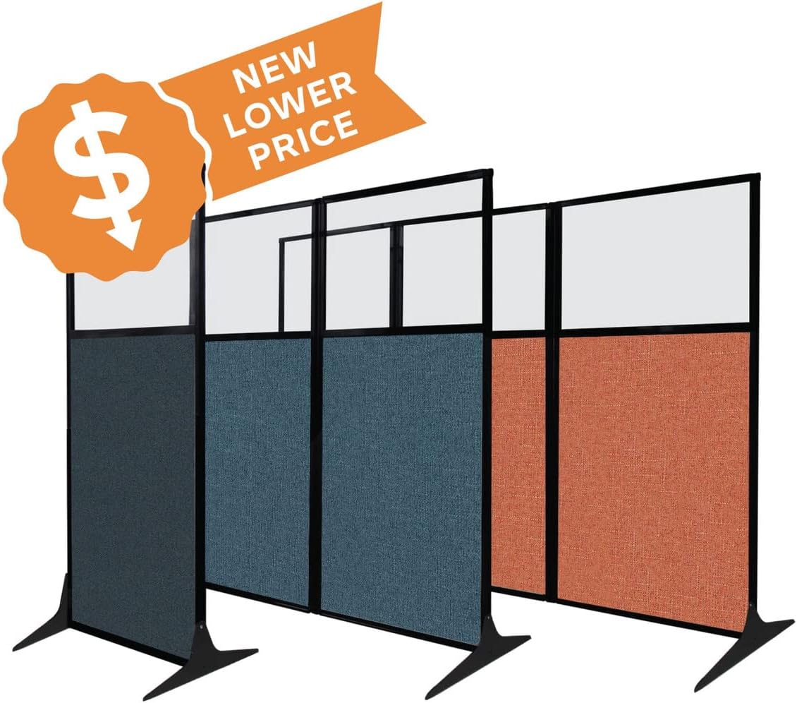 Versare Office Workstation Screen | Portable Wall Divider | Modern Cubicle | Freestanding Privacy Screen | Flexible Work Space | 1 Panel | 33" Wide x 70" Tall Beige SoundSorb Panels