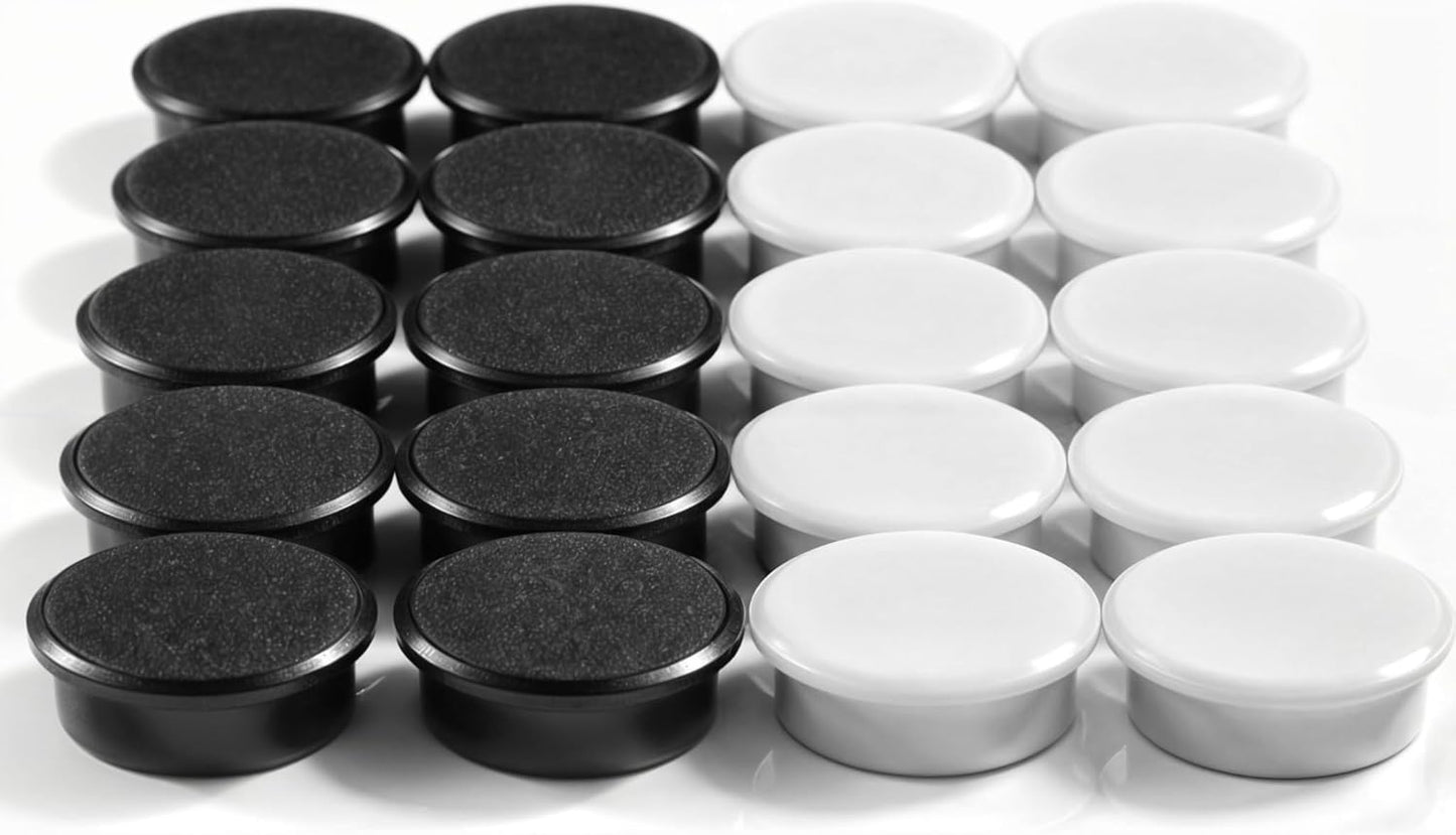 Qualsen Fridge Magnets, Cute Refrigerator Magnets for Whiteboard, Locker, Office, Classroom, Kitchen (20Pcs-Black+White)