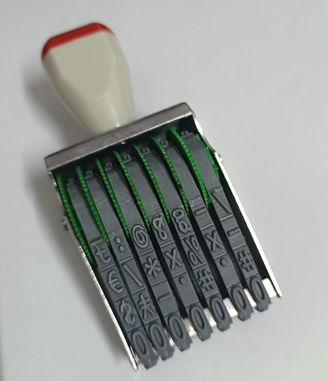 zeng 7 Digits Rubber Number Stamp, Adjustable Number 0-9 and Symbols, Manual DIY Date,Business, Office, 43x7mm Imprint, Ink Not Include